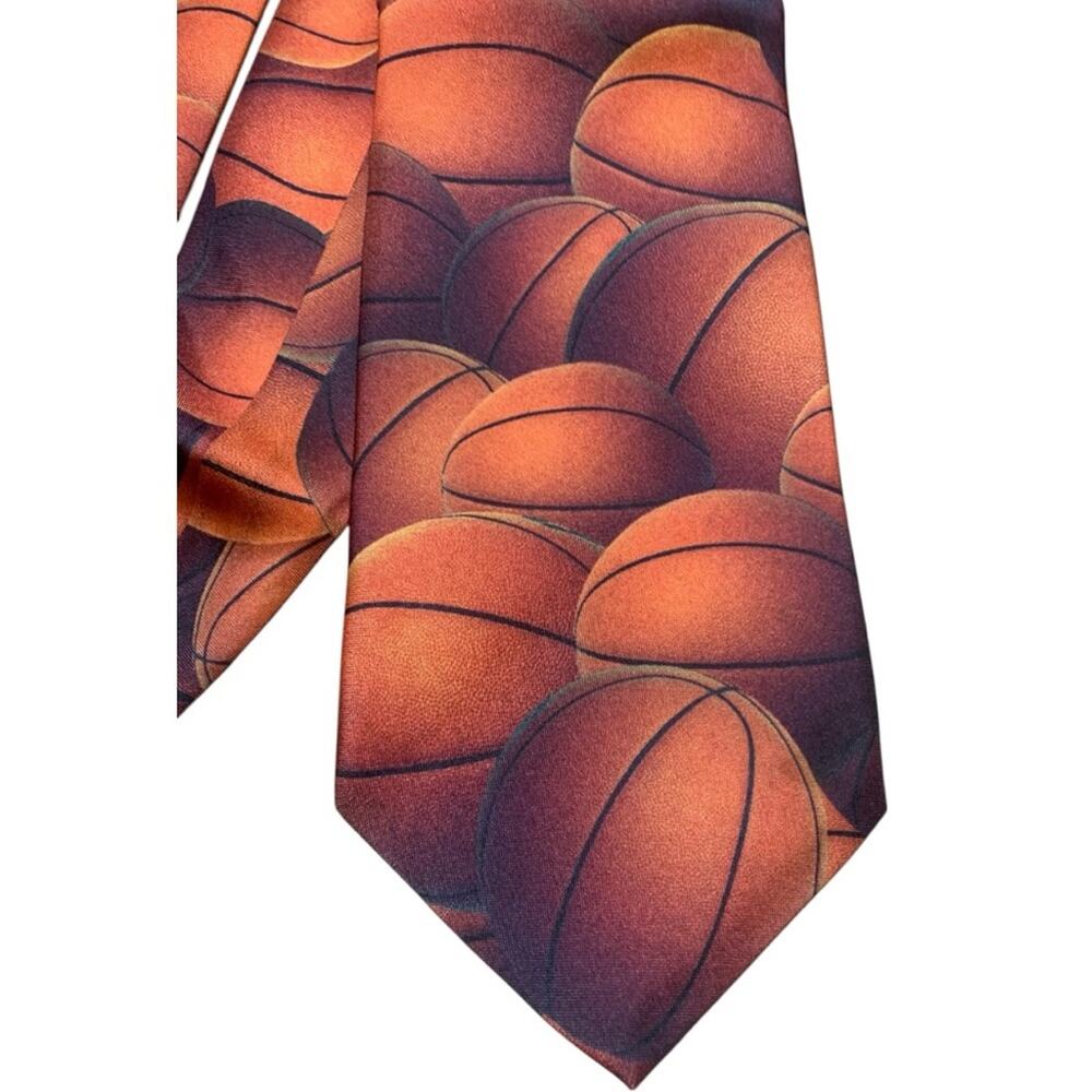Ralpin Marlin just balls basketball 90s Orange Basketball Design Men's Tie